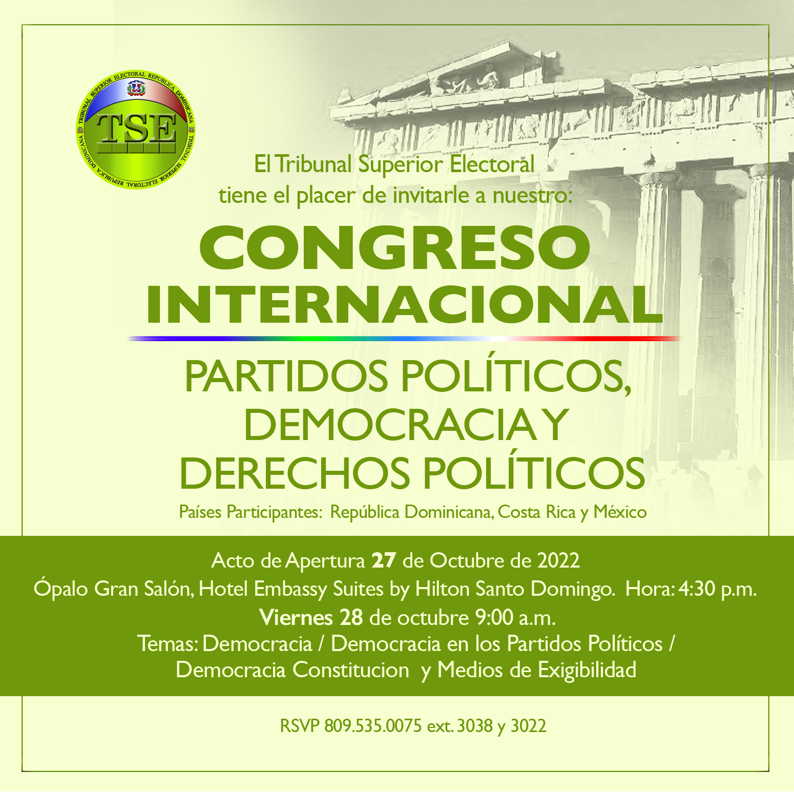 Congreso Internacional “Partidos Políticos, Democracia y Derechos Políticos” que organiza TSE
