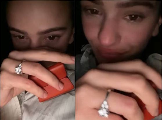Rosalía recibe un anillo de compromiso de Rauw Alejandro